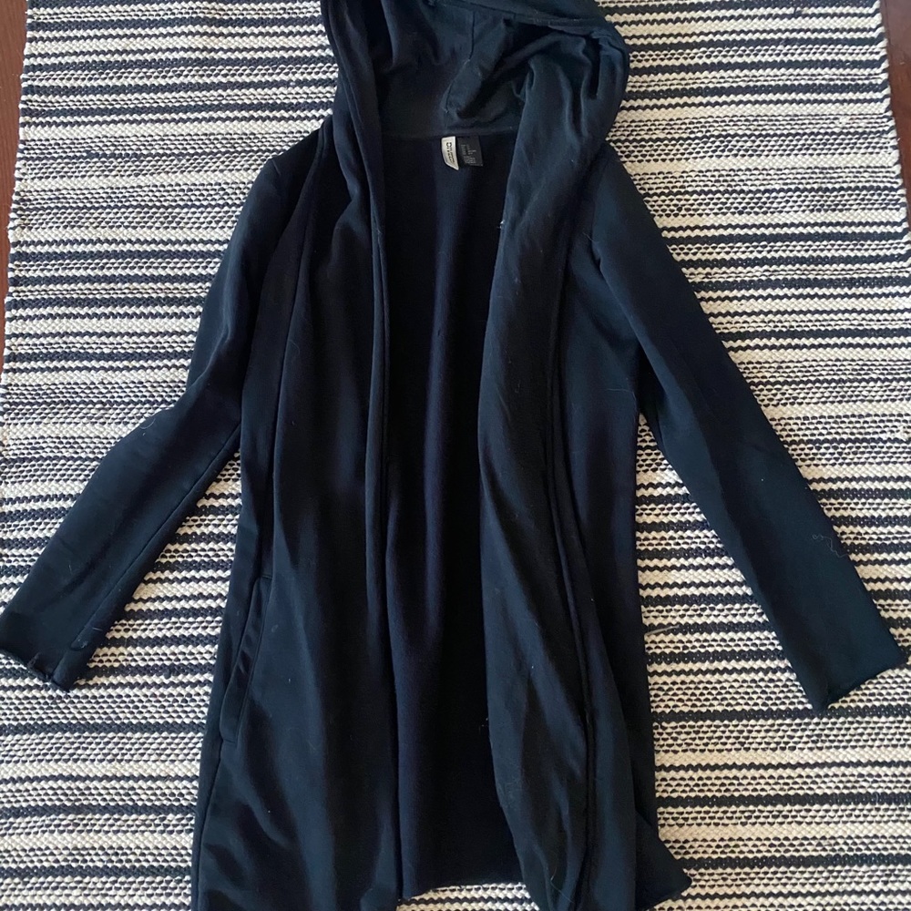 Black Hoodie Cardigan